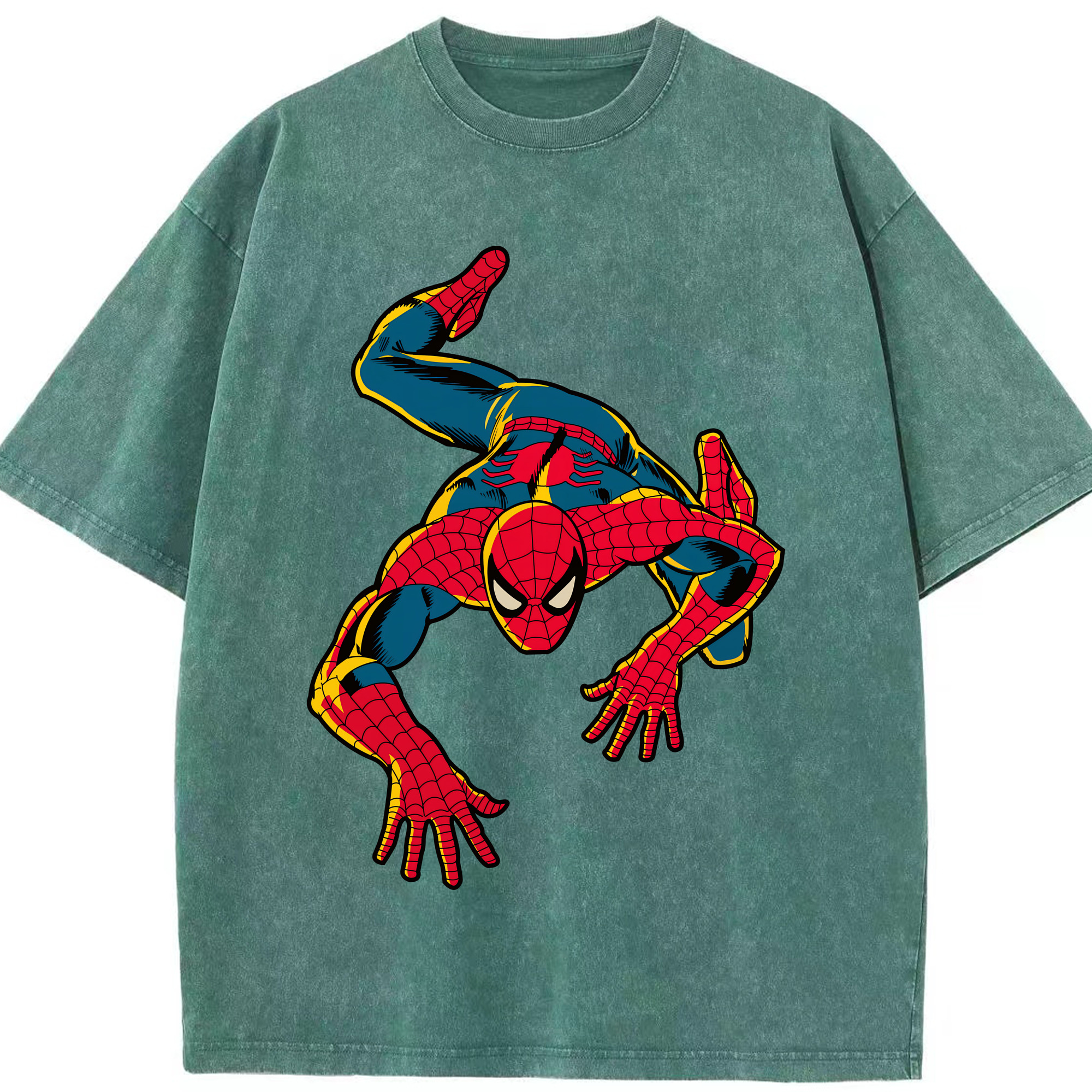 （画像用） Spider Man スパイダーマン 綿100% ヴィンテージ風 半袖Tシャツ（フロントプリント）